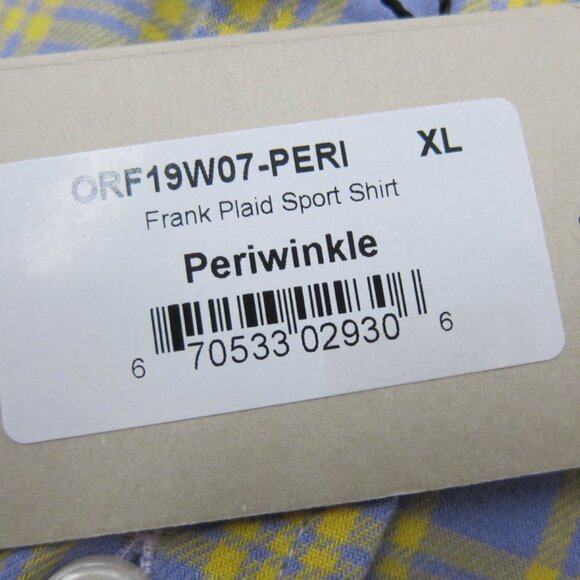 NWT Oliver Ridley Frank Plaid LS Sport Shirt in Periwinkle Blue 17.5x36 XL NEW - Picture 5 of 6